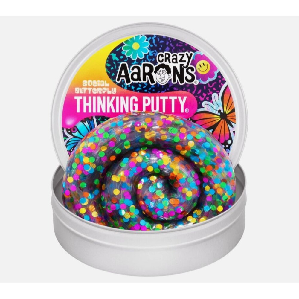 Crazy Aaron's Social butterfly Rainbow Confetti Putty